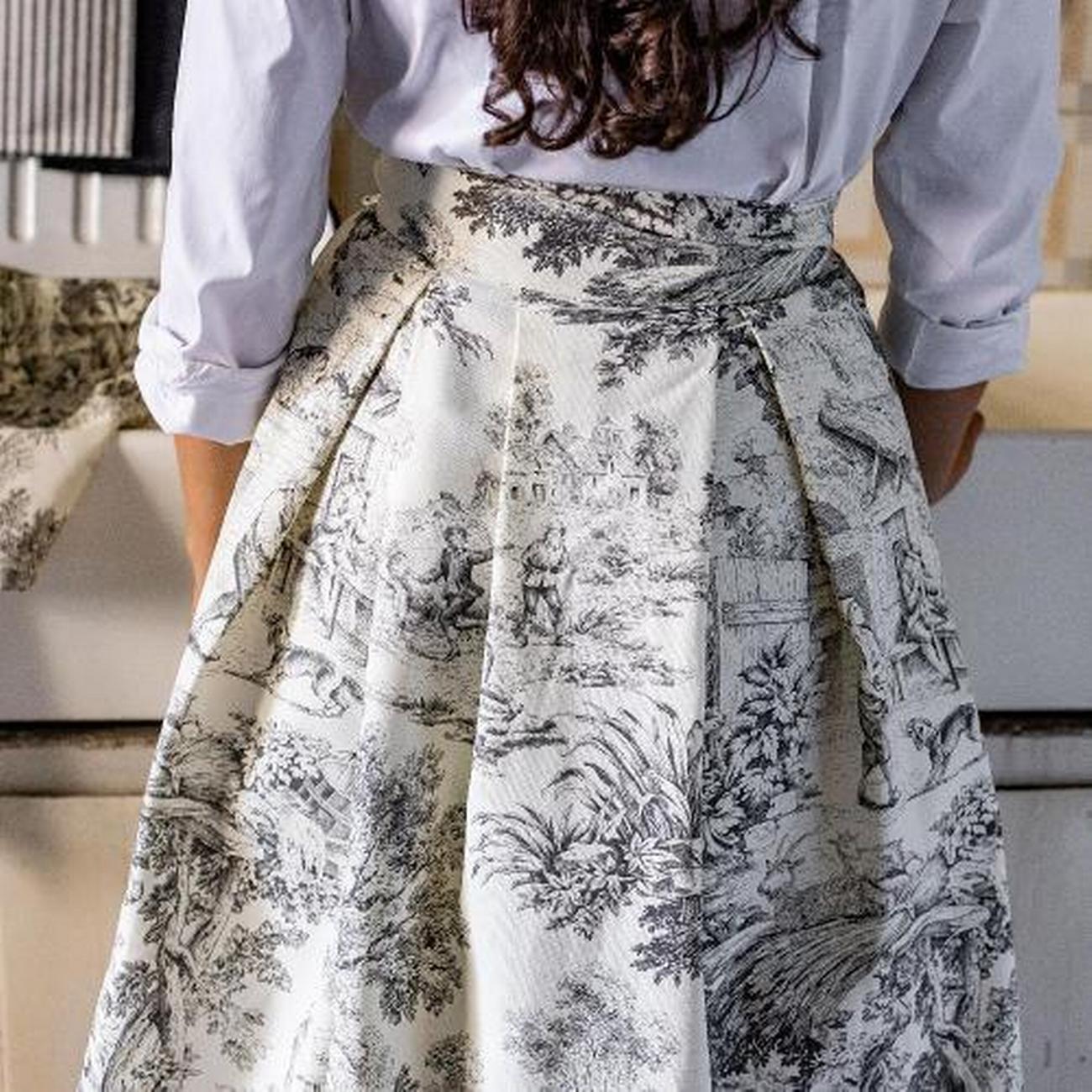 gilda-apron-black-toile-de-jouy - Gilda Apron Black Toile de Jouy