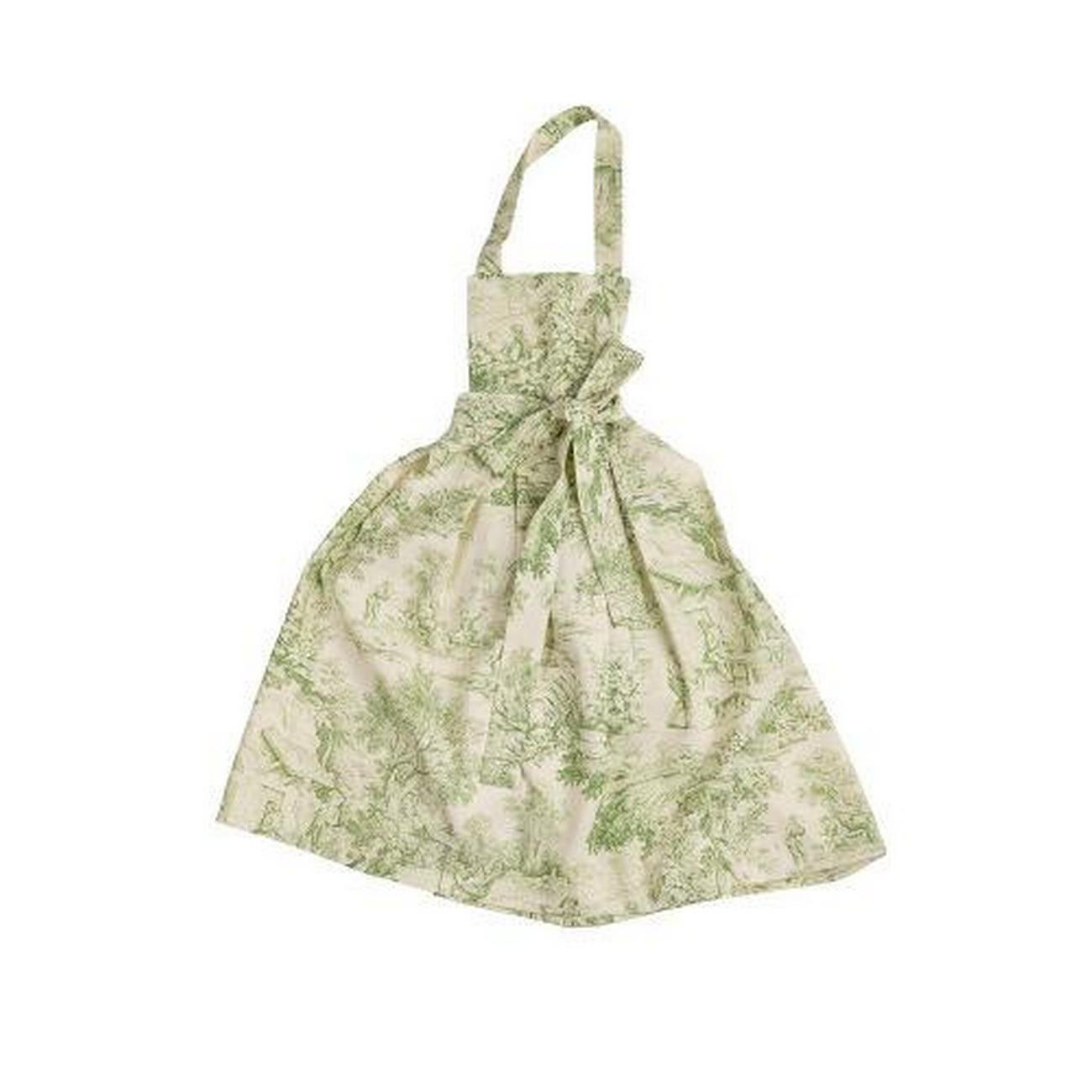gilda-apron-green-toile-de-jouy - Gilda Apron Green Toile de Jouy