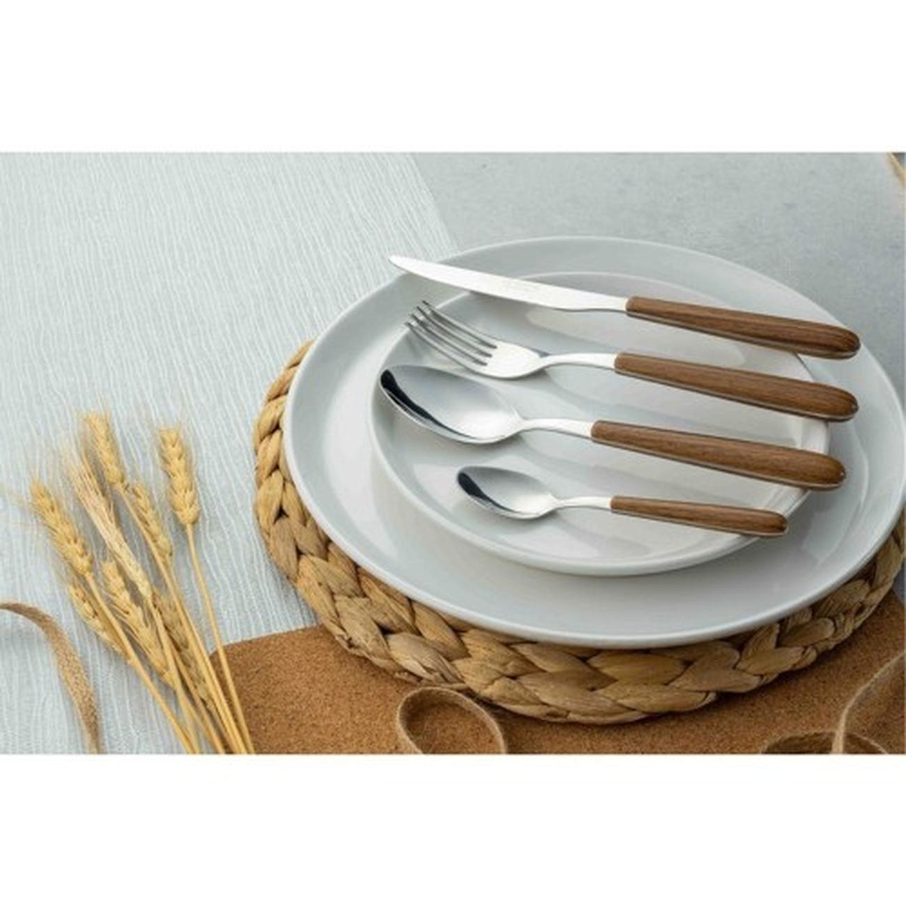 grunwerg-24-pieces-cutlery-set-wood-balmoral - Grunwerg 24 Pieces Cutlery Set Wood Effect