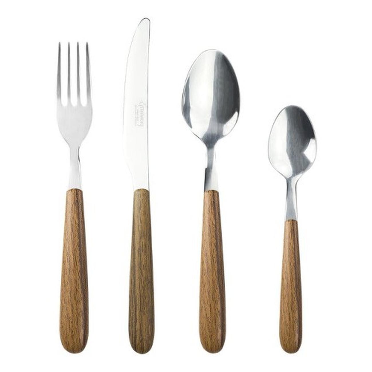 grunwerg-24-pieces-cutlery-set-wood-balmoral - Grunwerg 24 Pieces Cutlery Set Wood Effect
