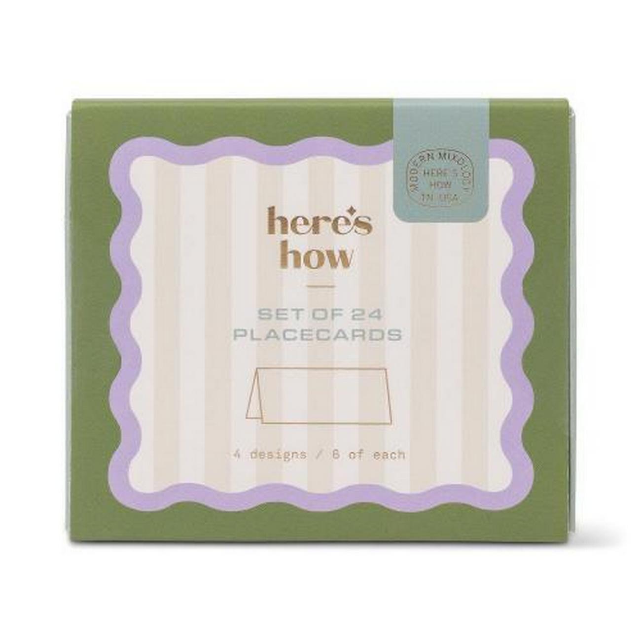 heres-how-stripes-placecards-set - Here's How Strips Placecards Set