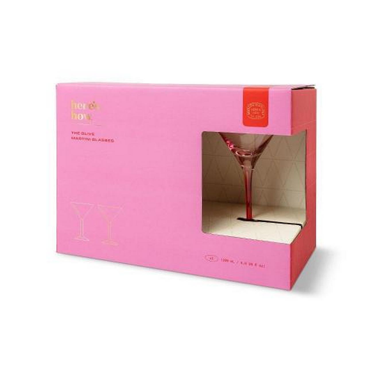 heres-how-the-olive-martini-glass-blush-cherry-set-of-2 - Here's How The Olive Martini Glass Blush & Cherry Set of 2