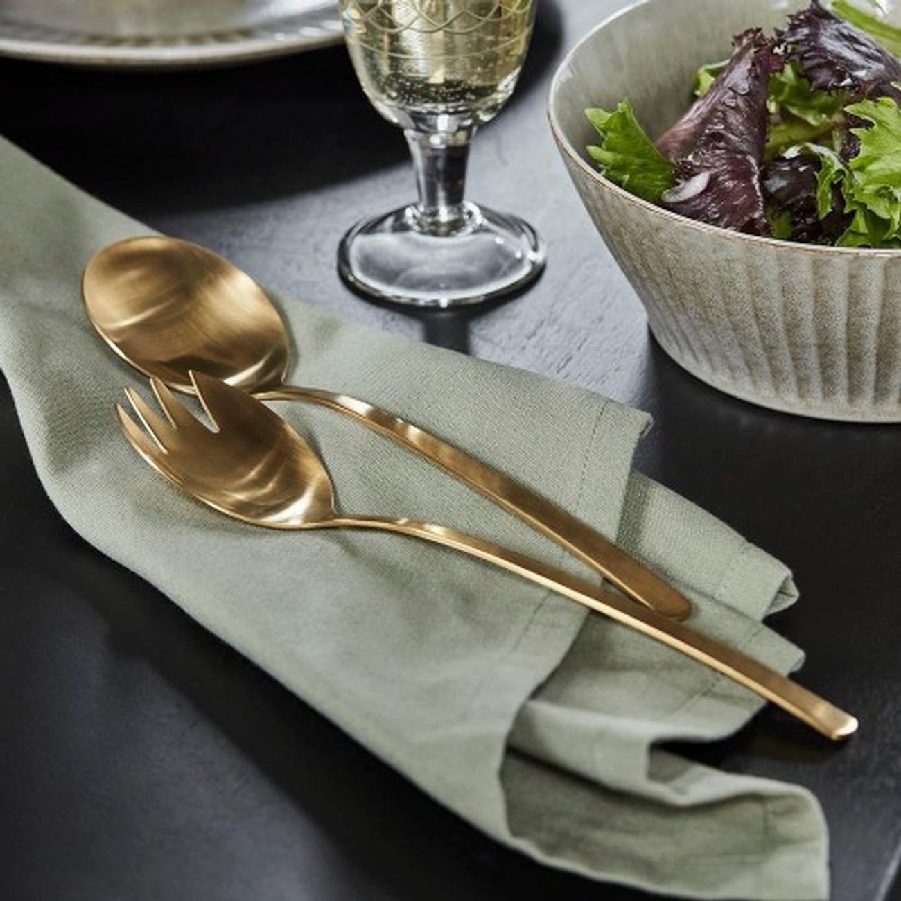 house-doc-salad-servers-golden - House Doctor Golden Salad Servers 
