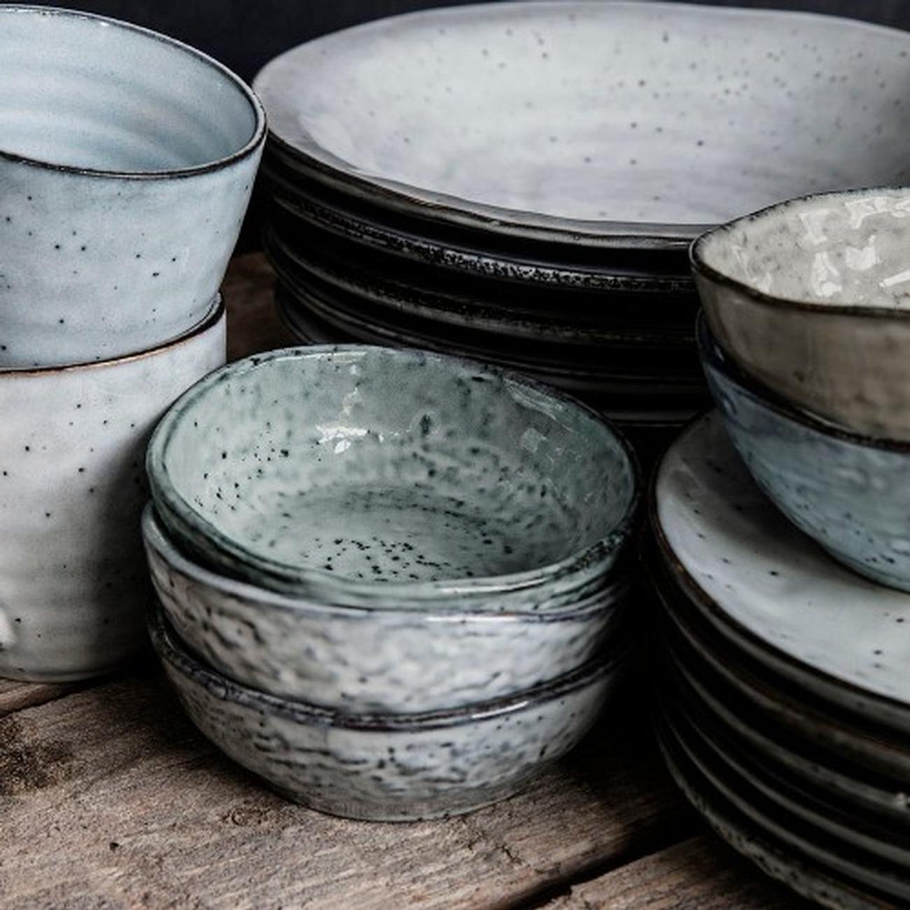 house-doc-small-rustic-bowl-grey-blue - House Doctor Rustic Bowl Grey - Blue Small
