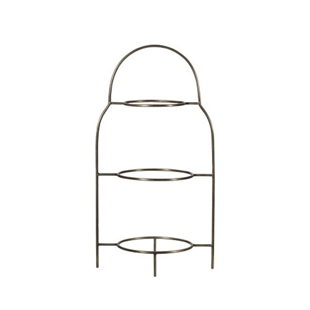 house-doctor-antique-brass-3tier-plate-stand - House Doctor Antique Brass Finish 3 Tier Plate Stand