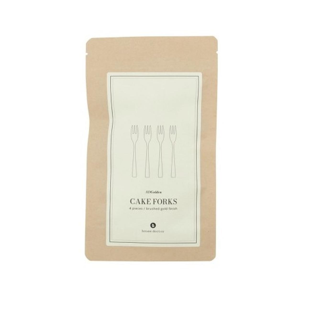 house-doctor-cake-fork-golden-set-of-4 - House Doctor Golden Cake Fork Set of 4