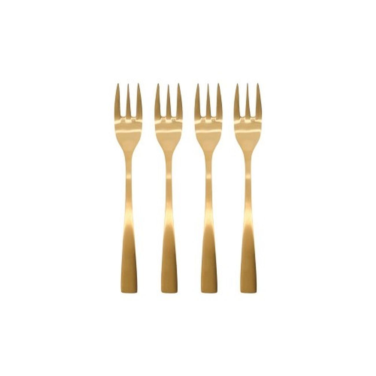 house-doctor-cake-fork-golden-set-of-4 - House Doctor Golden Cake Fork Set of 4