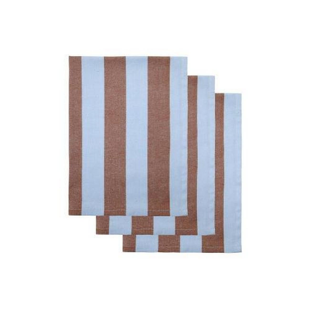 house-doctor-cook-tea-towels-light-blue-brown - House Doctor Cook Tea Towels Light Blue & Brown