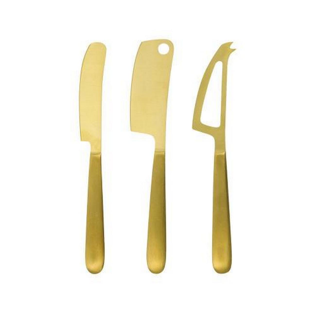 house-doctor-golden-cheese-knives  - House Doctor Golden Cheese Knives Set