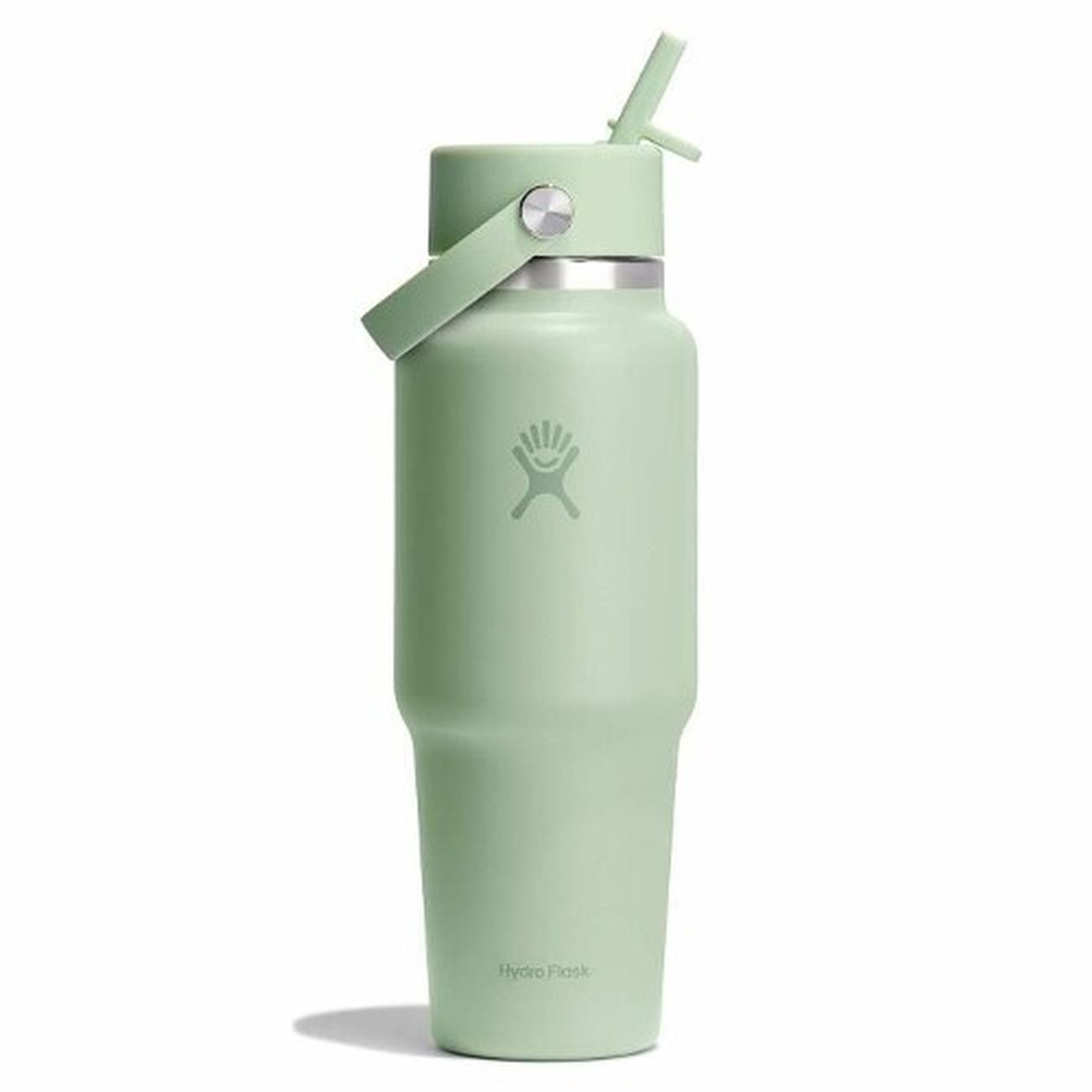 hydroflask-32oz-wide-flex-straw-travel-bottle-aloe - Hydroflask Wide Mouth Travel Bottle with Flex Straw Cap Aloe 32oz (946ml)