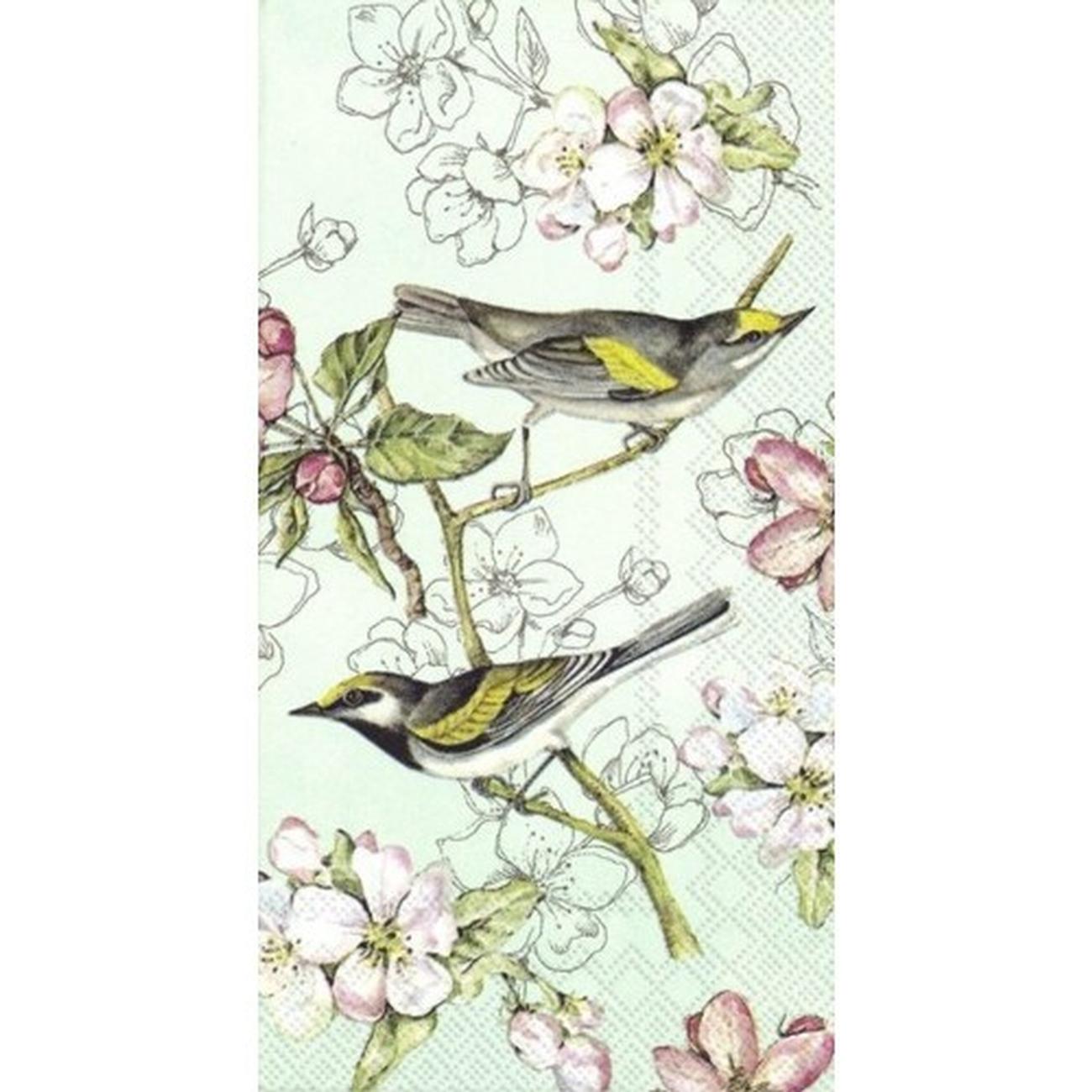 ihr-birds-symphony-green-guest-towel - IHR Guest Towels Birds Symphony Green