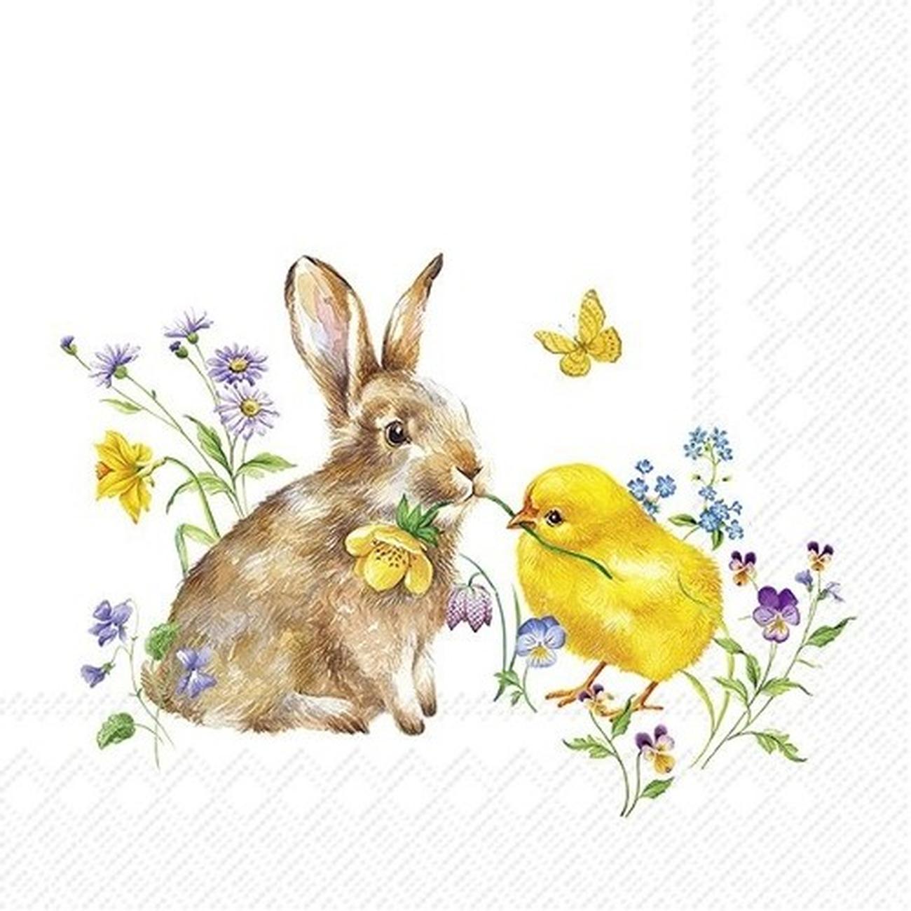 ihr-bunny-and-chick-cocktail-napkins - IHR Cocktail Napkins Bunny and Chick