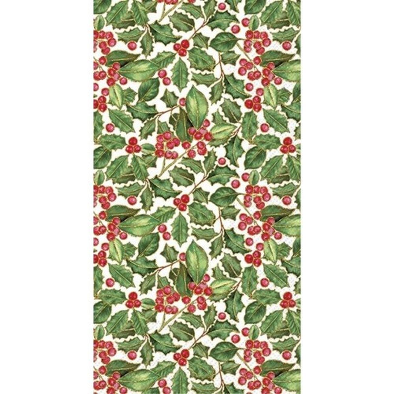 ihr-christmas-guest-towel-holly-buffet - IHR Christmas Guest Towel Holly Buffet