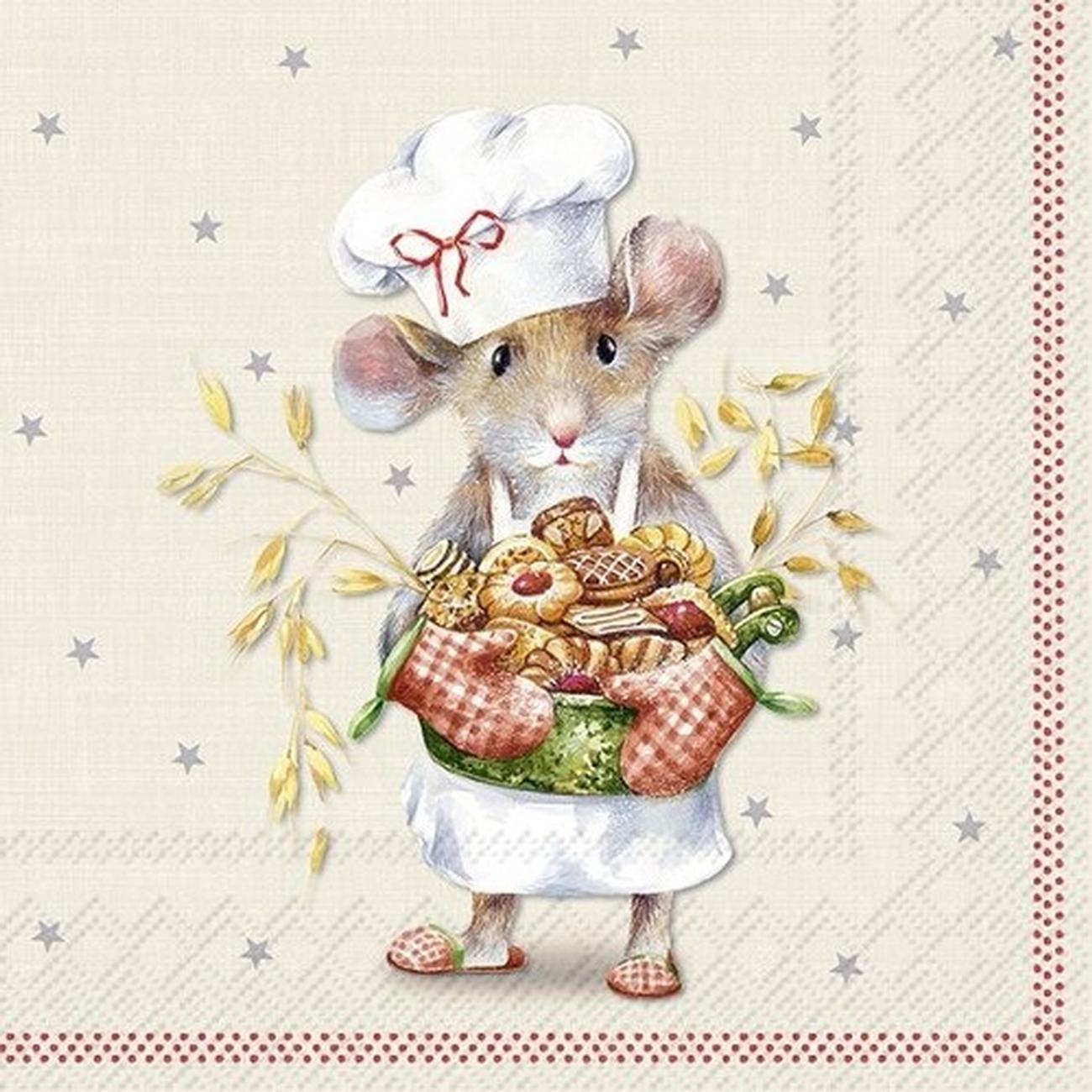 ihr-christmas-lunch-napkins-anna-baked-cream-red - IHR Christmas Lunch Napkins Anna Baked Cream Red