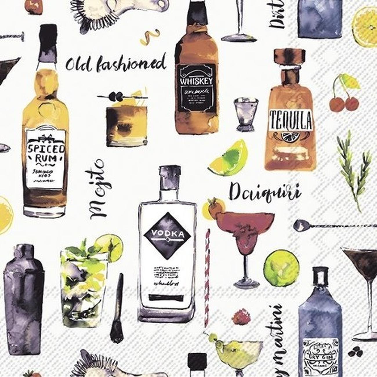 ihr-cocktail-napkin-cocktails-for-him-cream - IHR Cocktail Napkins Cocktail For Him Cream