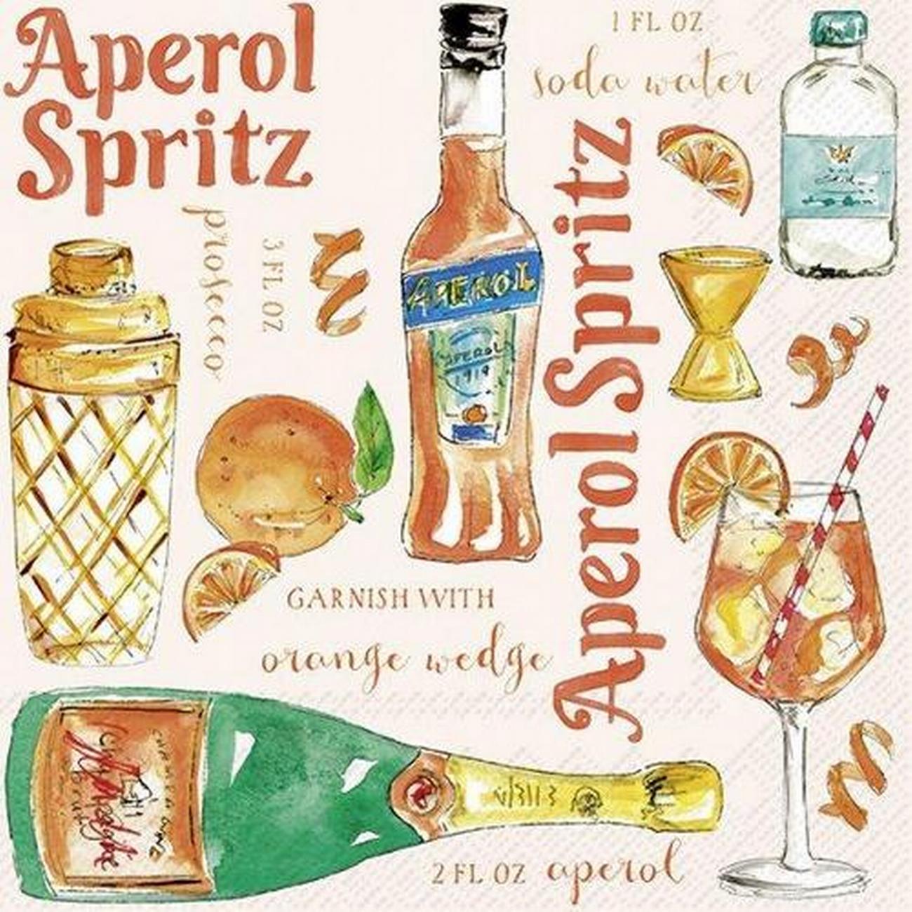 ihr-cocktail-napkins-aperol-spritz - IHR Cocktail Napkins Aperol Spritz