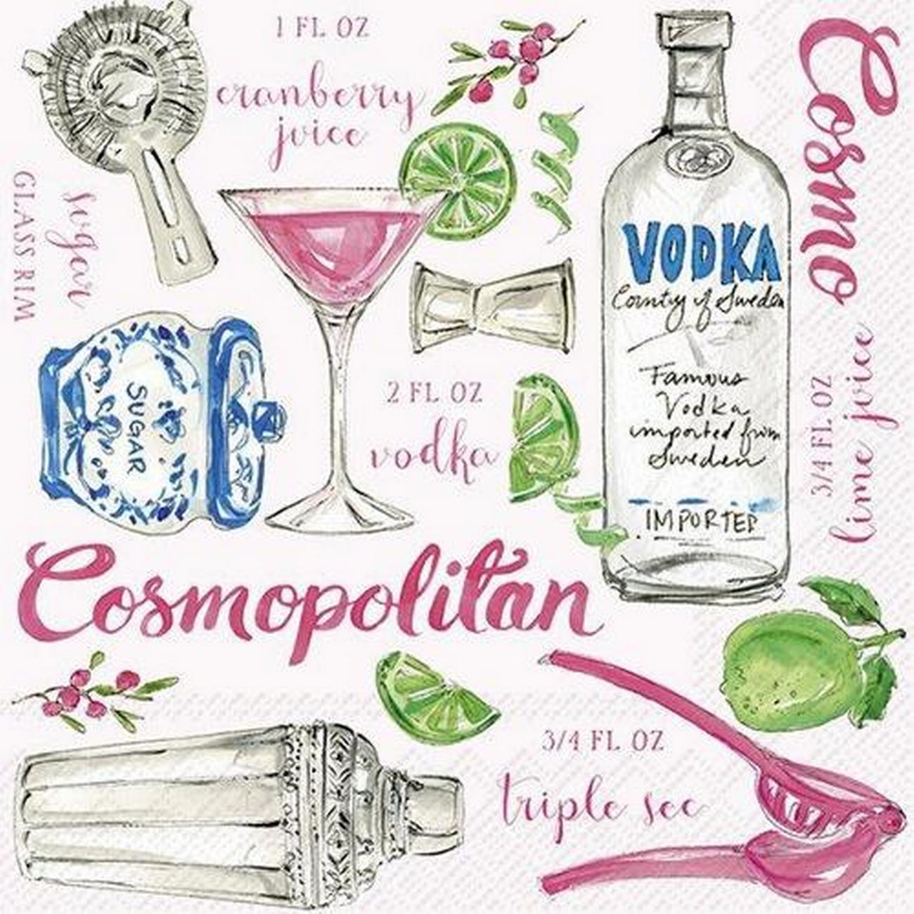 ihr-cocktail-napkins-cosmopolitan - IHR Cocktail Napkins Cosmopolitan