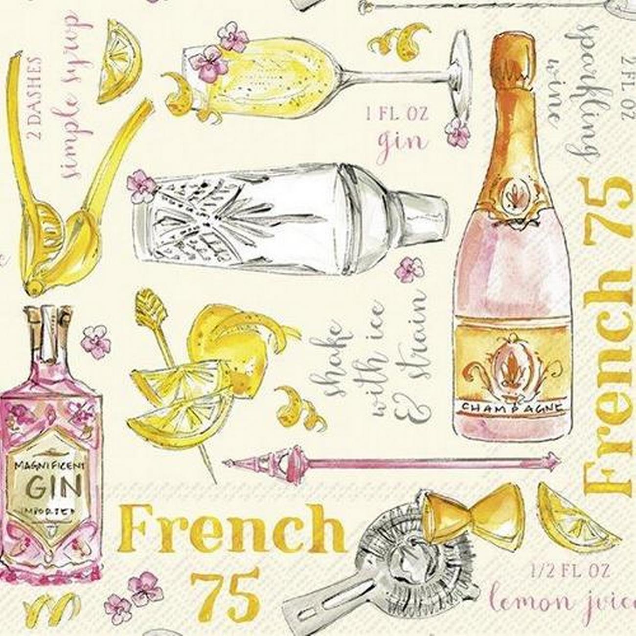 ihr-cocktail-napkins-french-75 - IHR Cocktail Napkins French 75