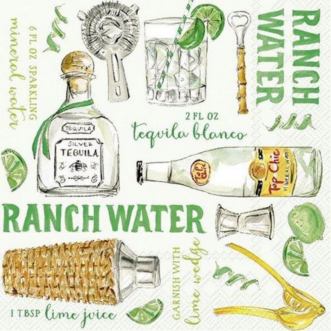 ihr-cocktail-napkins-ranch-water - IHR Cocktail Napkins Ranch Water 