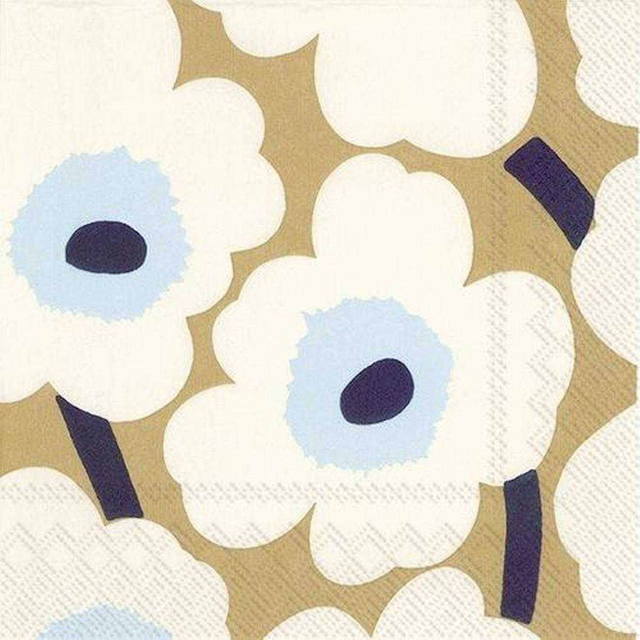ihr-cocktail-napkins-unikko-cream-gold - IHR Cocktail Napkins Unikko Cream Gold