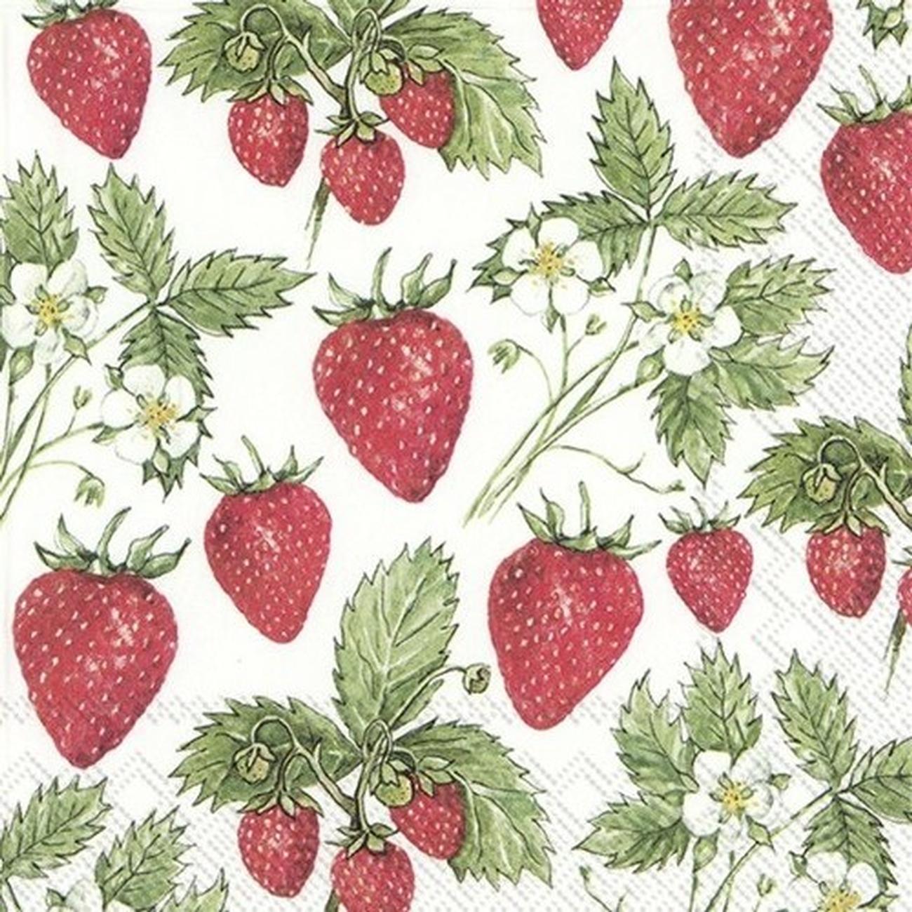 ihr-delicious-strawberries-lunch-napkins - IHR Lunch Napkins Delicious Strawberries