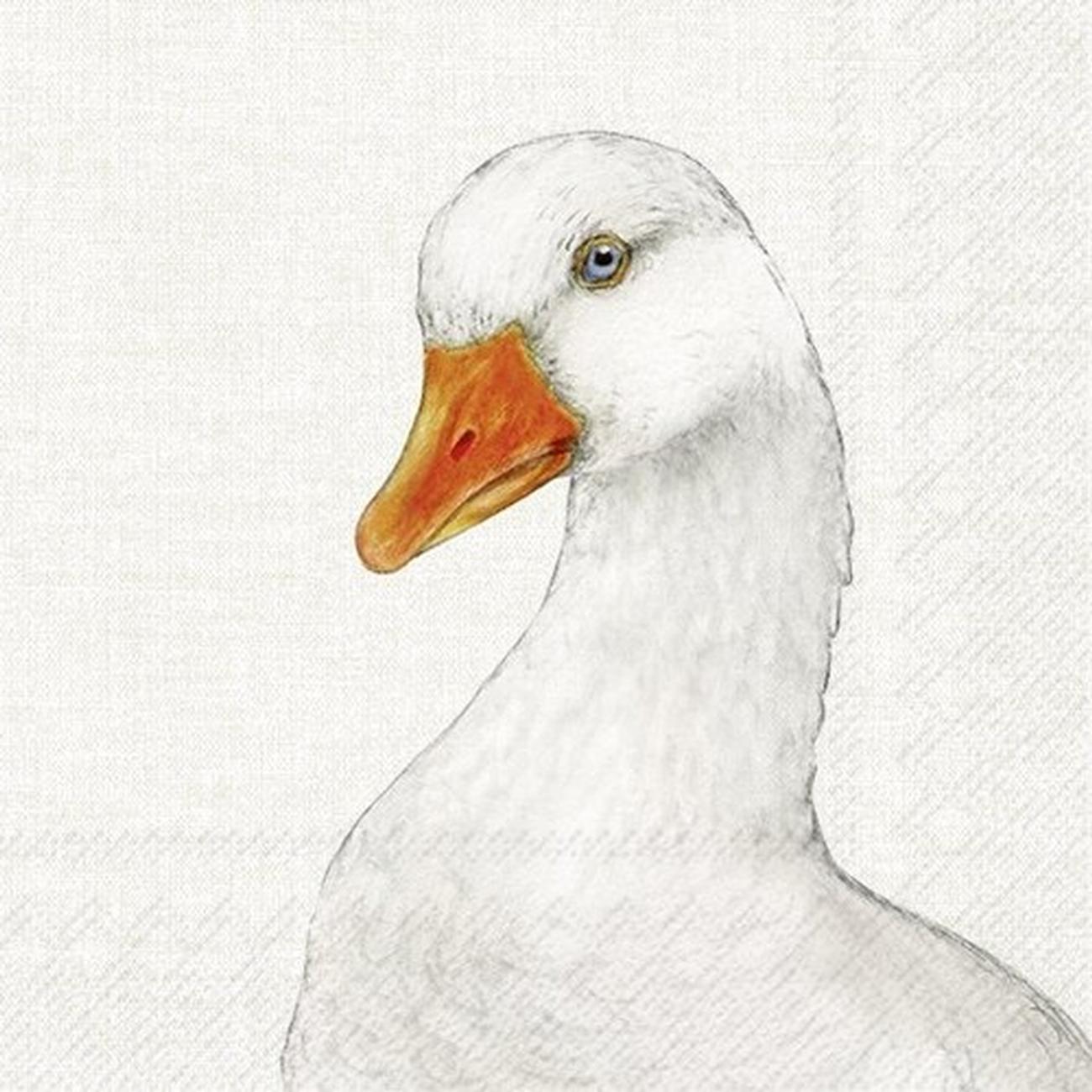 ihr-farm-goose-cream-lunch-napkins - IHR Lunch Napkins Farm Goose Cream