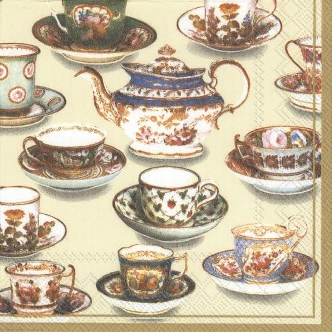 ihr-five-o-clock-tea-cream-lunch-napkins - IHR Lunch Napkins Five O Clock Tea Cream