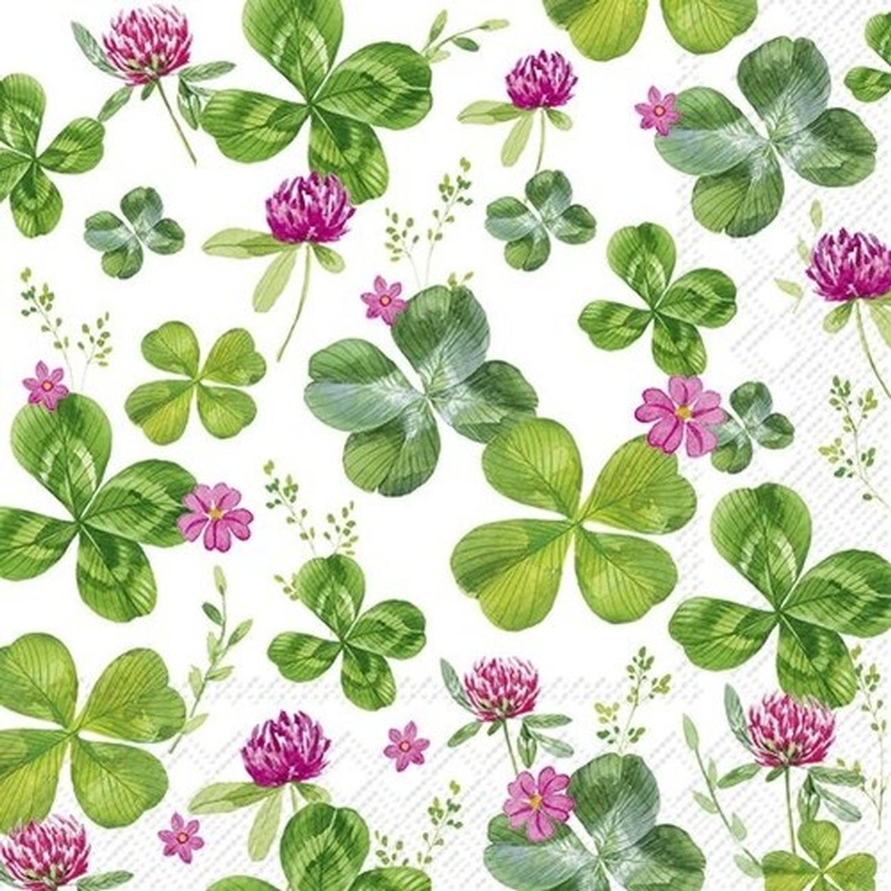 ihr-four-leaf-clover-lunch-napkins - IHR Lunch Napkins Four Leaf Clover 