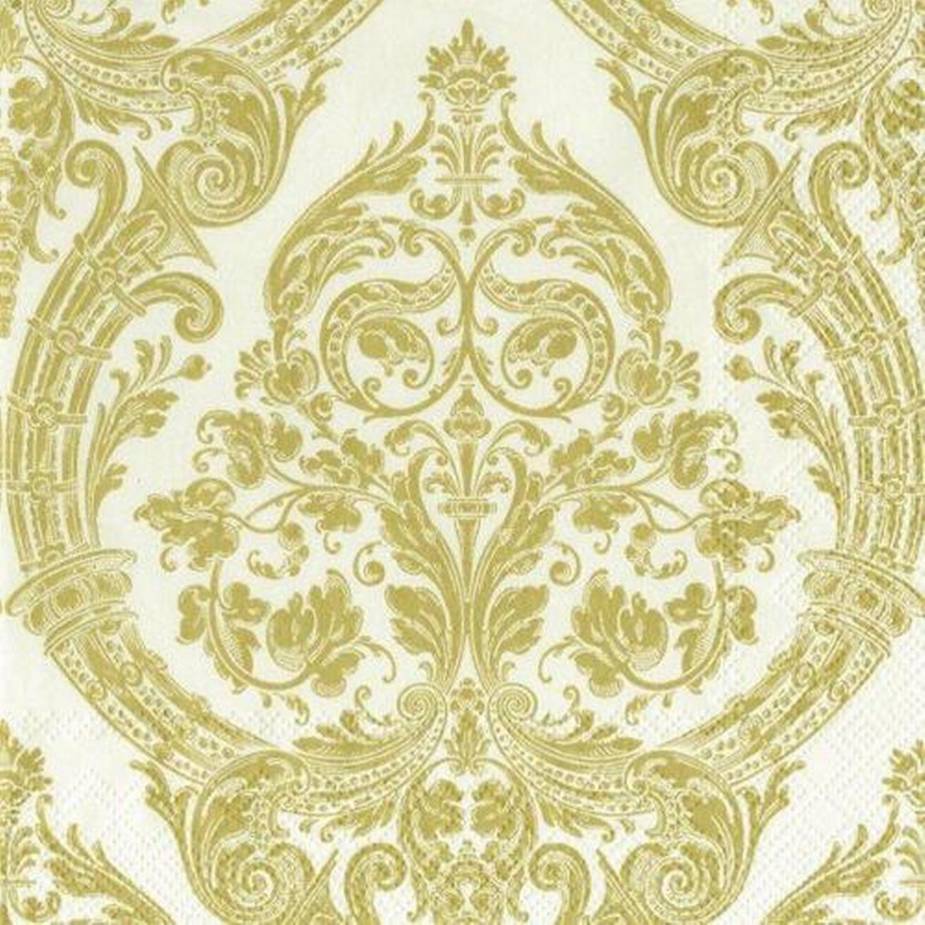 ihr-lunch-napkins-grandeur-gold-cream - IHR Lunch Napkins Grandeur Gold Cream