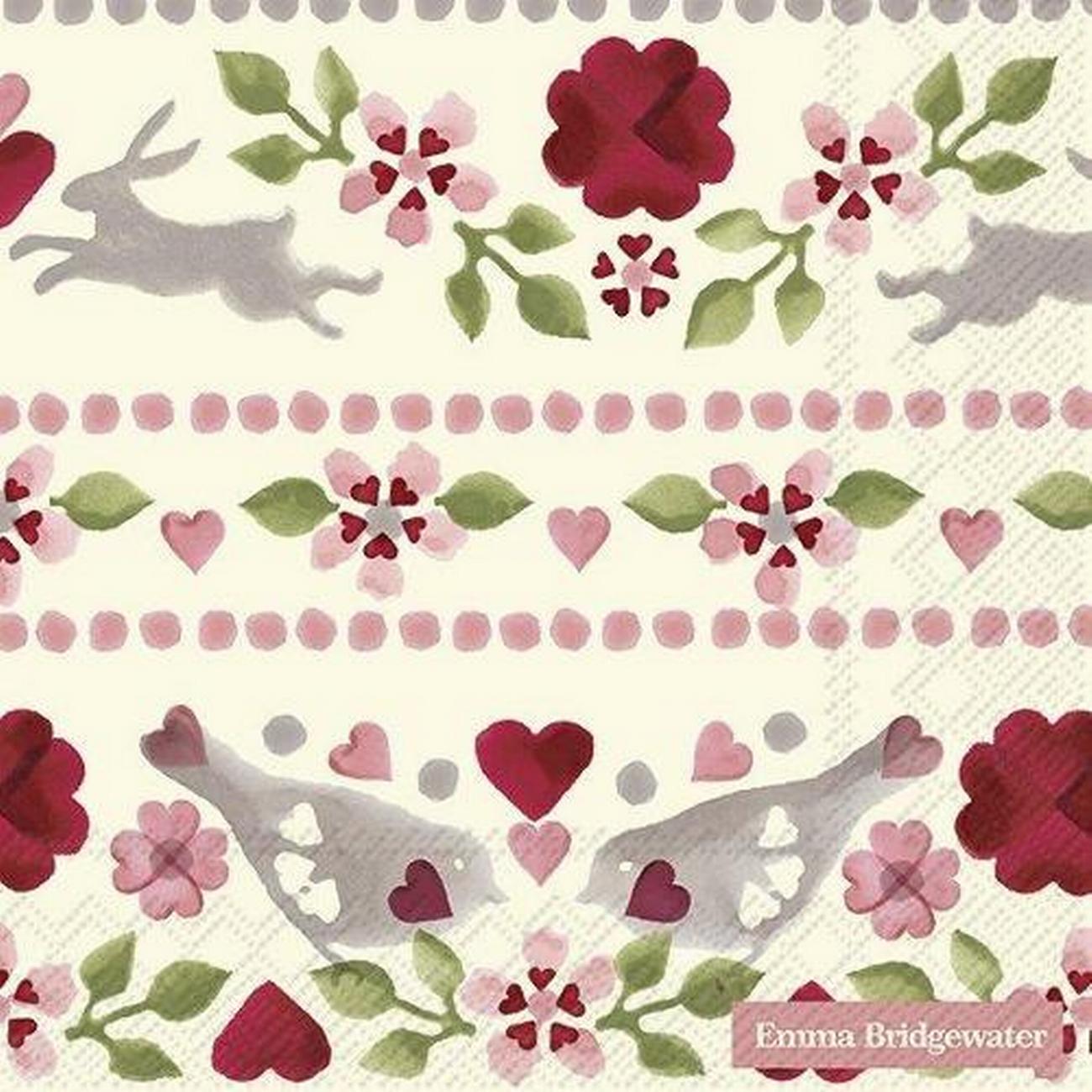 ihr-lunch-napkins-love-birds-cream - IHR Lunch Napkins Love Birds Cream