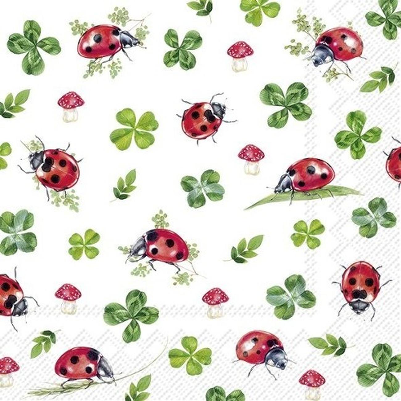 ihr-lunch-napkins-lucky-ladybugs - IHR Lunch Napkins Lucky Ladybugs