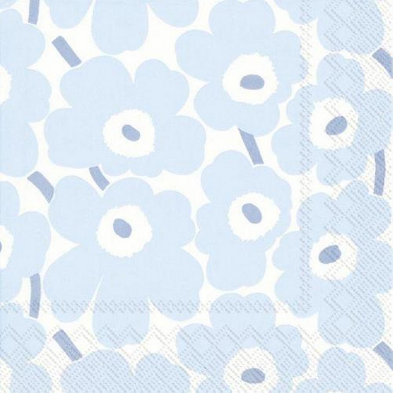 ihr-lunch-napkins-mini-unikko-light-blue - IHR Lunch Napkins Mini Unikko Light Blue