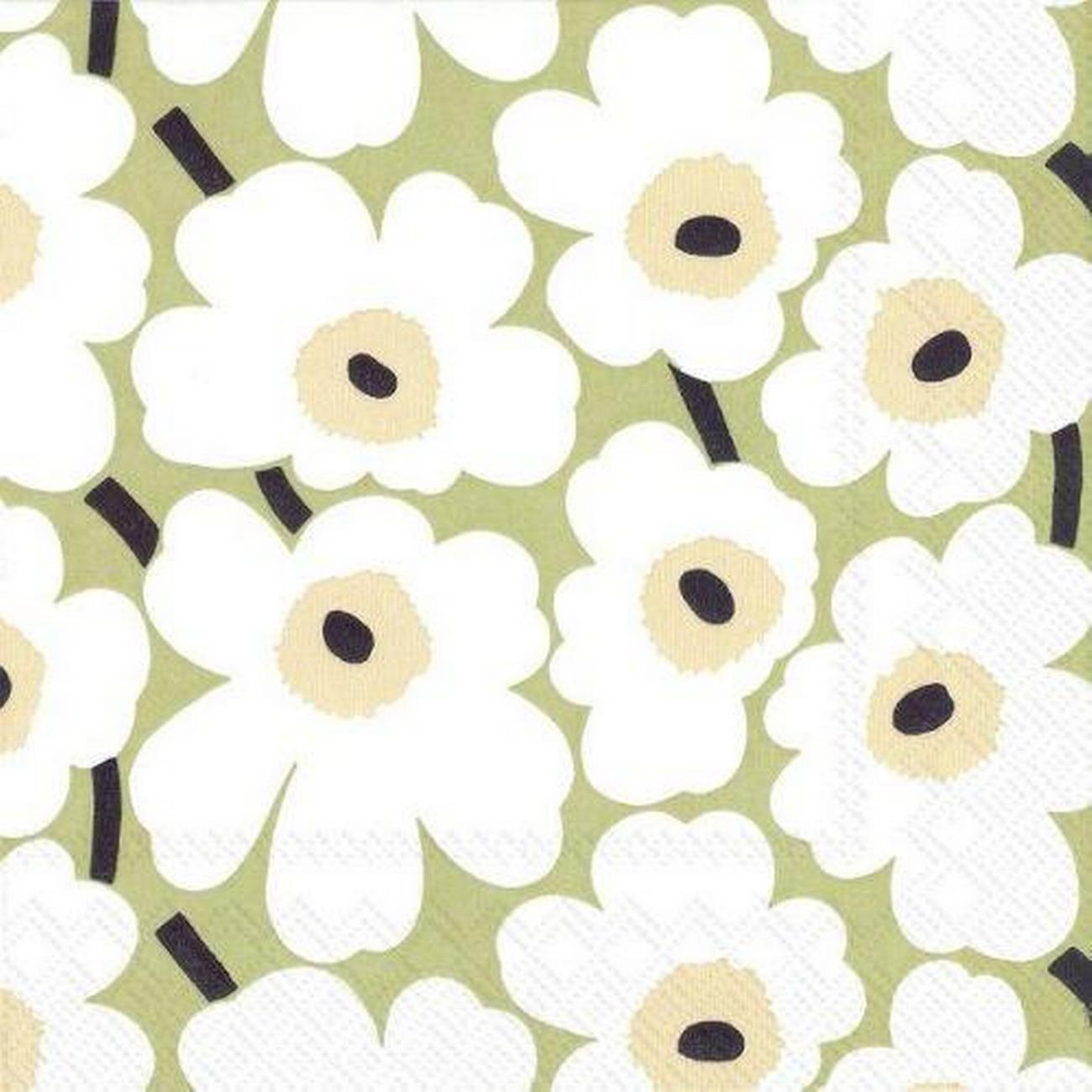 ihr-lunch-napkins-mini-unikko-light-green - IHR Lunch Napkins Mini Unikko Light Green