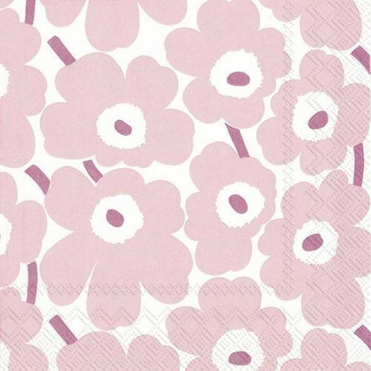 ihr-lunch-napkins-mini-unikko-light-rose - IHR Lunch Napkins Mini Unikko Light Rose