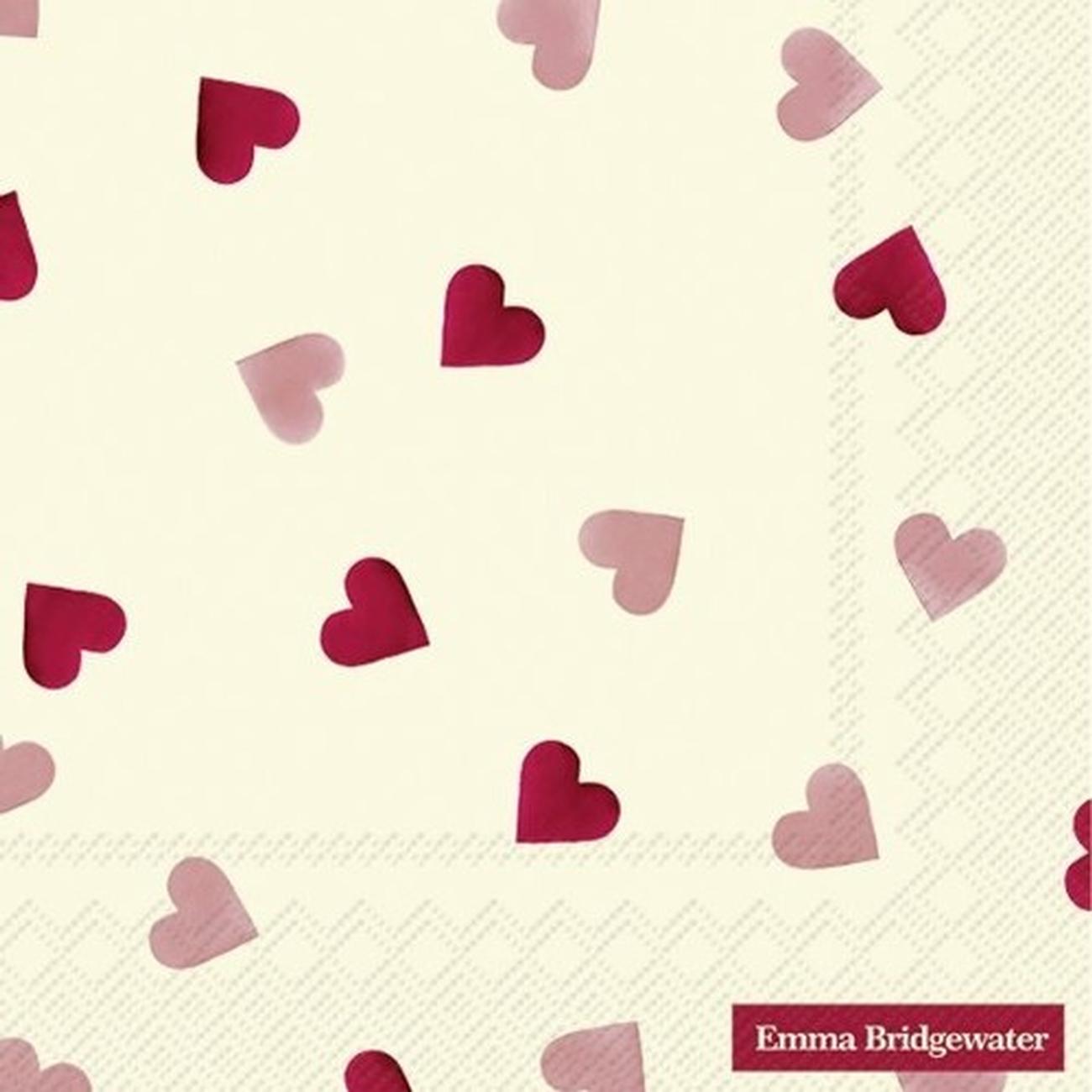 ihr-lunch-napkins-pink-hearts-cream - IHR Lunch Napkins Pink Hearts Cream 