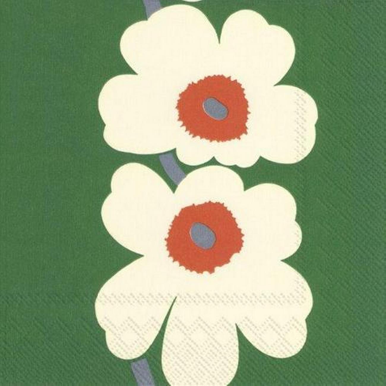 ihr-lunch-napkins-unikko-60th-anniversary-green - IHR Lunch Napkins Unikko 60th Anniversary Green 