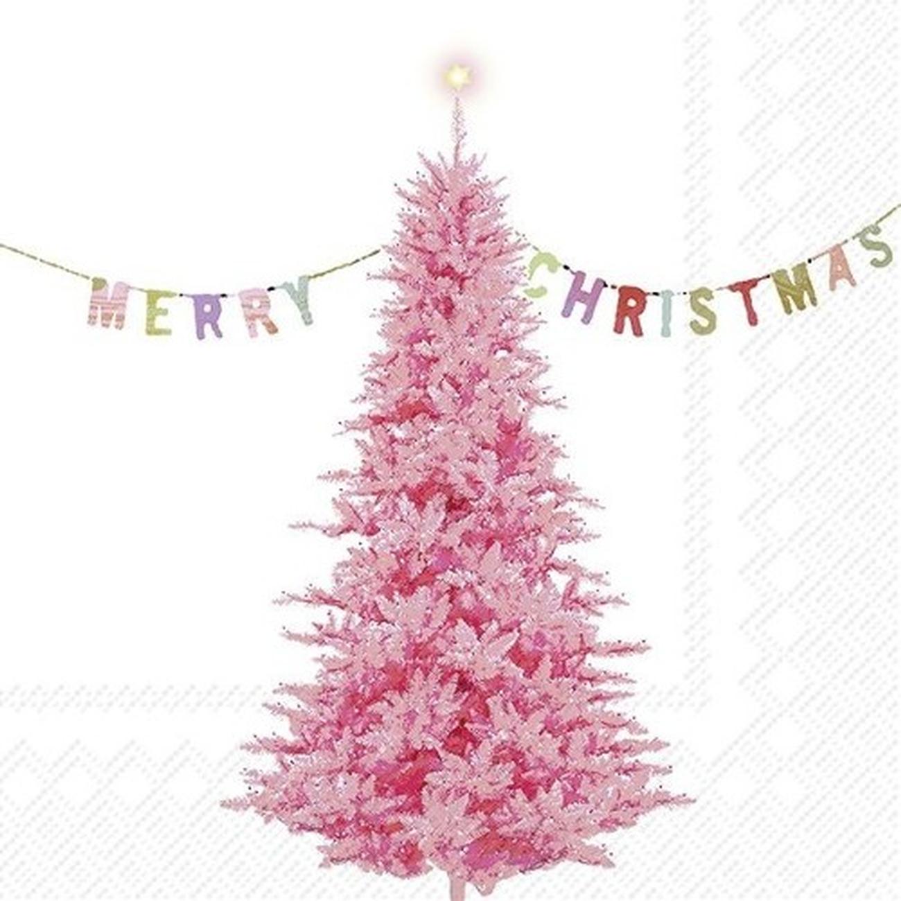 ihr-neon-xmas-tree-rose-lunch-napkins - IHR Christmas Lunch Napkins Neon Xmas mTree Rose