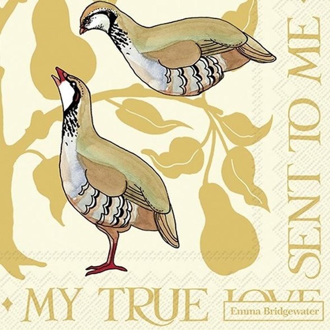 ihr-partridge-in-a-pear-tree-lunch-napkins - IHR Lunch Napkins Partridge In A Pear Tree Cream