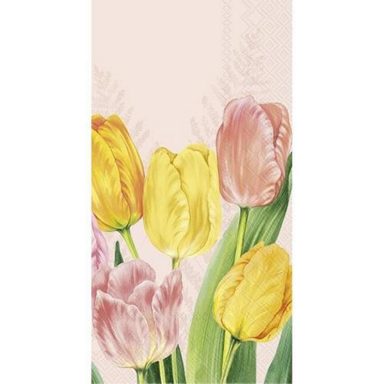 ihr-spring-tulips-rose-guest-towel - IHR Guest Towel Spring Tulips Rose