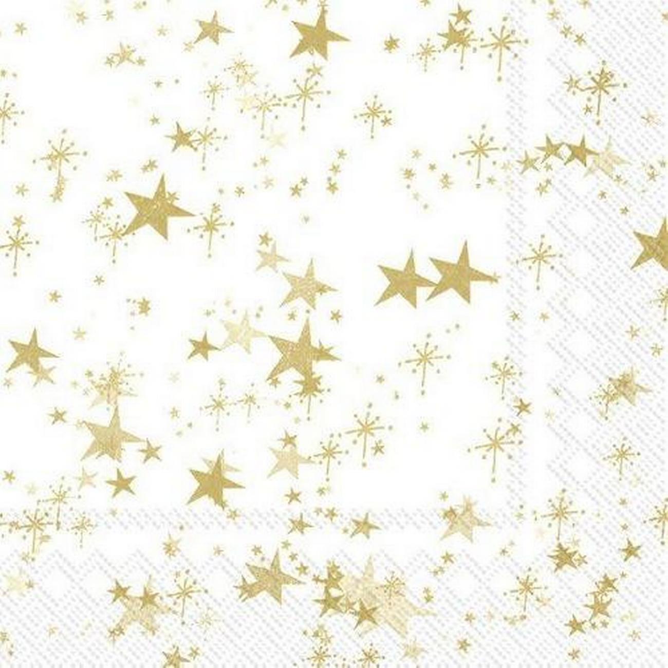 ihr-sternenhimmel-white-gold-starlight-lunch-napkins - IHR Sternenhimmel White Gold Star Lunch Napkins