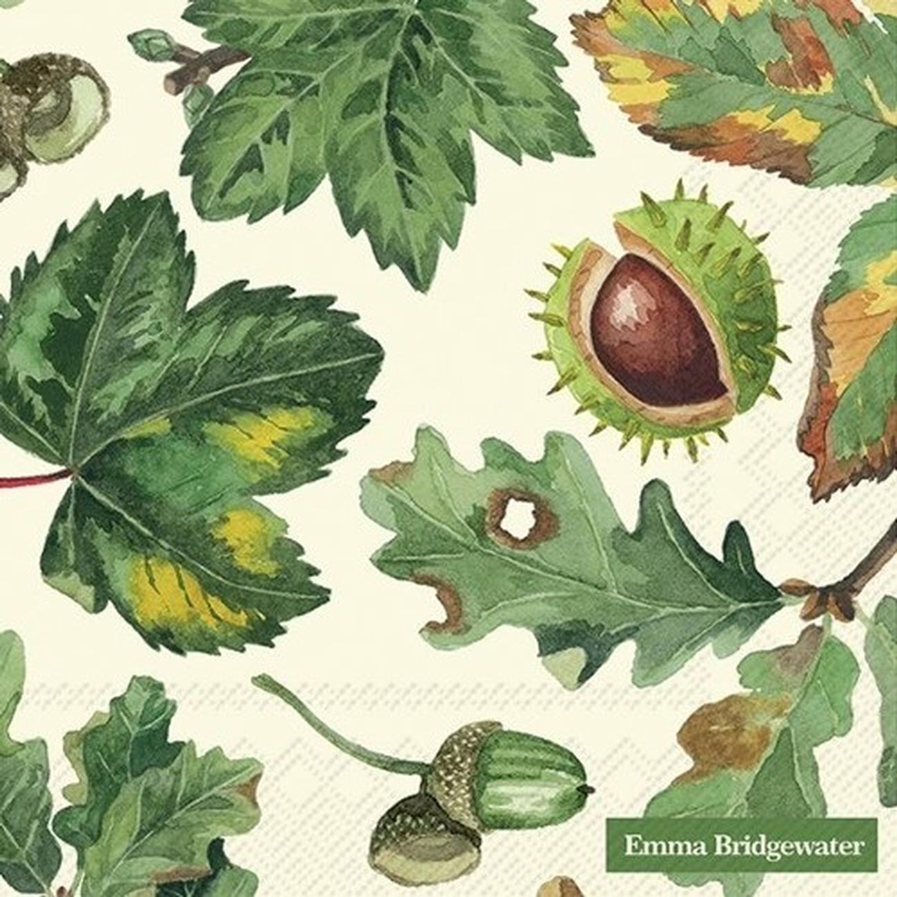 ihr-trees-and-leaves-cream-lunch-napkins - IHR Lunch Napkins Trees and Leaves Cream