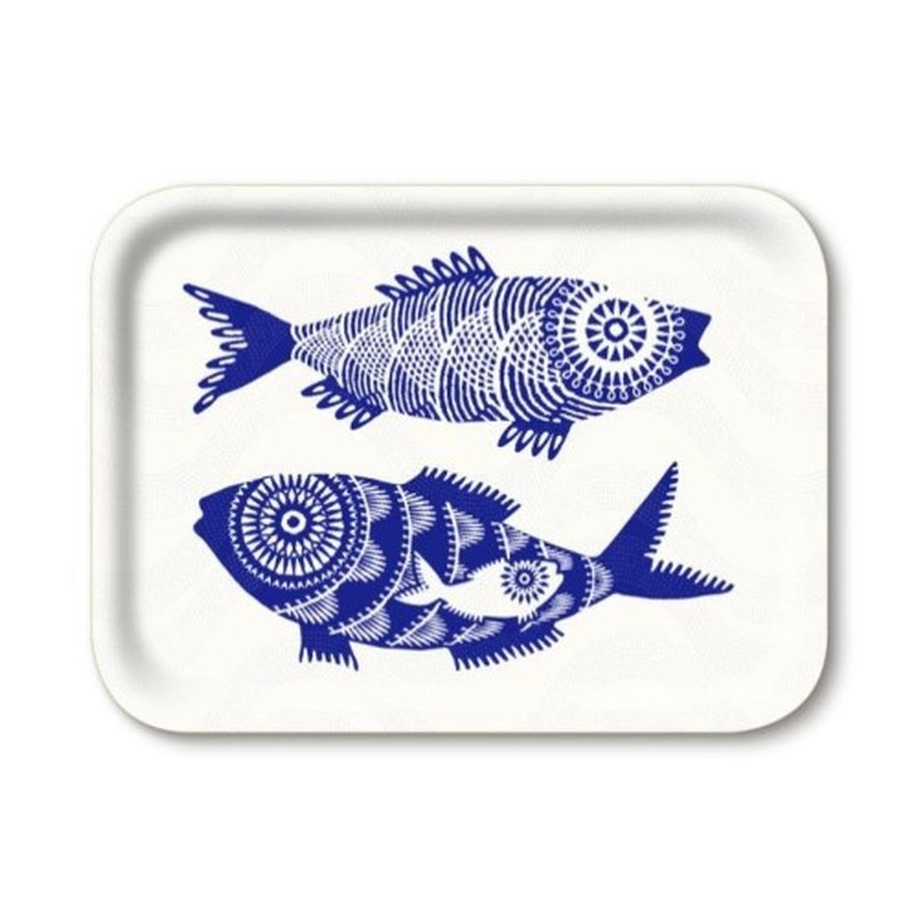 jamida-tray-27x20cm-white-shoal-of-fish-asta-barrington - Jamida Shoal of Fish White Serving Tray by Asta Barrington 27cmx20cm
