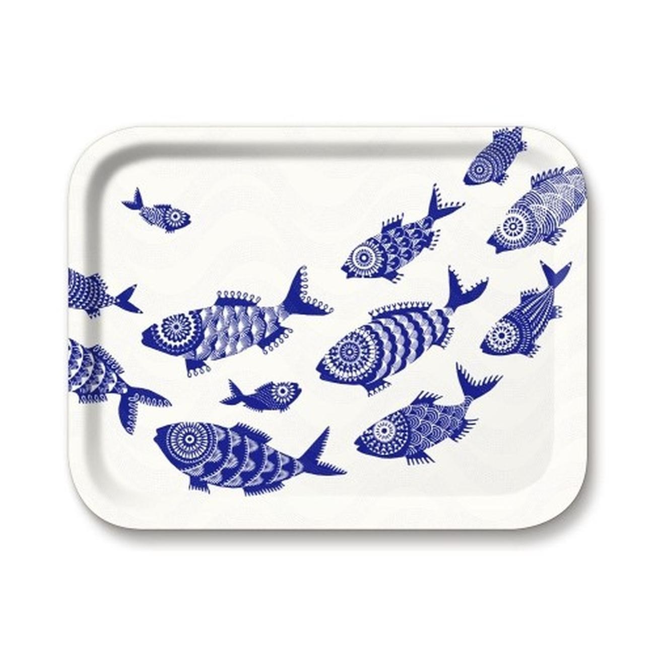 jamida-tray-36x28cm-white-shoal-of-fish-asta-barrington - Jamida Shoal of Fish White Serving Tray by Asta Barrington 36cmx28cm
