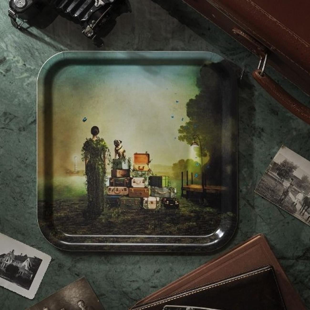 jamida-tray-38x38cm-the-patient-traveler-maggie-taylor - Jamida The Patient Traveler Serving Tray by Maggie Taylor