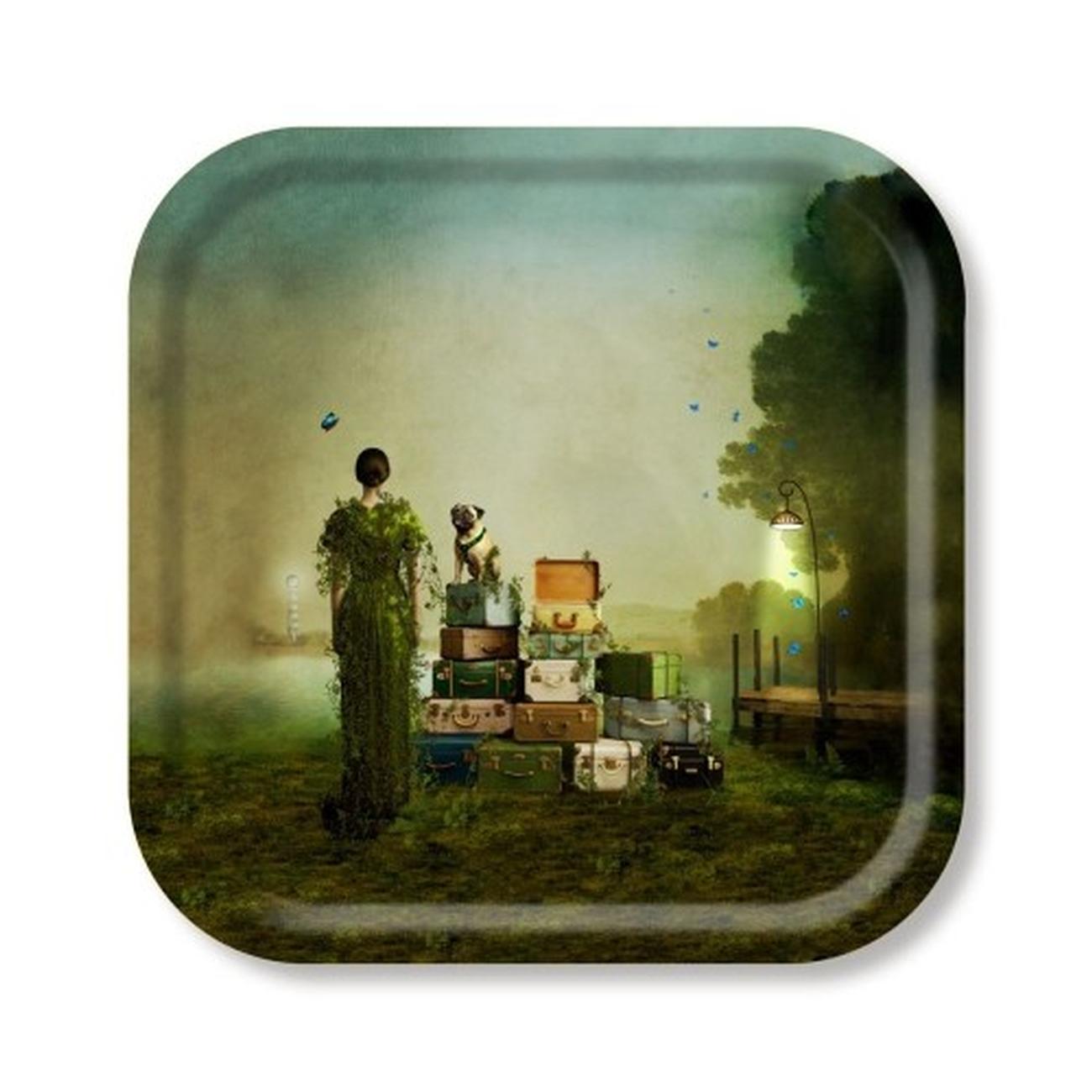 jamida-tray-38x38cm-the-patient-traveler-maggie-taylor - Jamida The Patient Traveler Serving Tray by Maggie Taylor