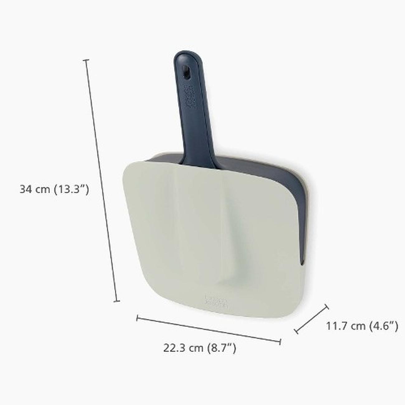 jj-cleanstore-dustpan-brush-blue - Joseph Joseph CleanStore Blue Wall-mounted Dustpan & Brush