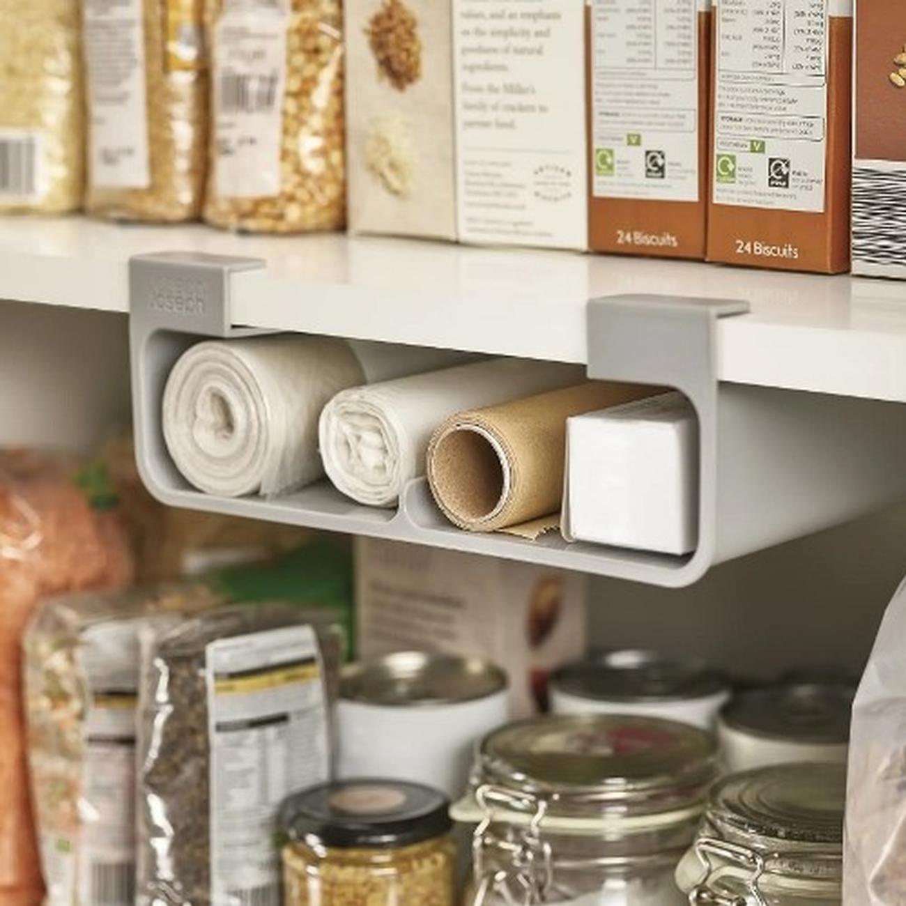 jj-cupboardstore-film-foli-bag-organiser-grey - Joseph Joseph CupboardStore Film, Foil & Bag Organiser Grey