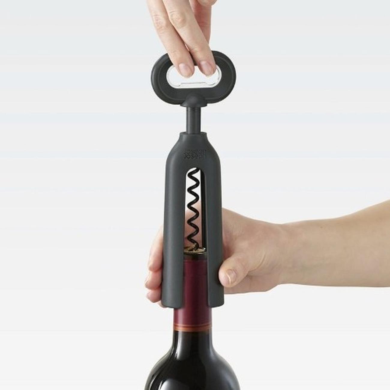 jj-duo-3-in-1-corkscrew-grey - Joseph Joseph Duo 3 In 1 Corkscrew Grey