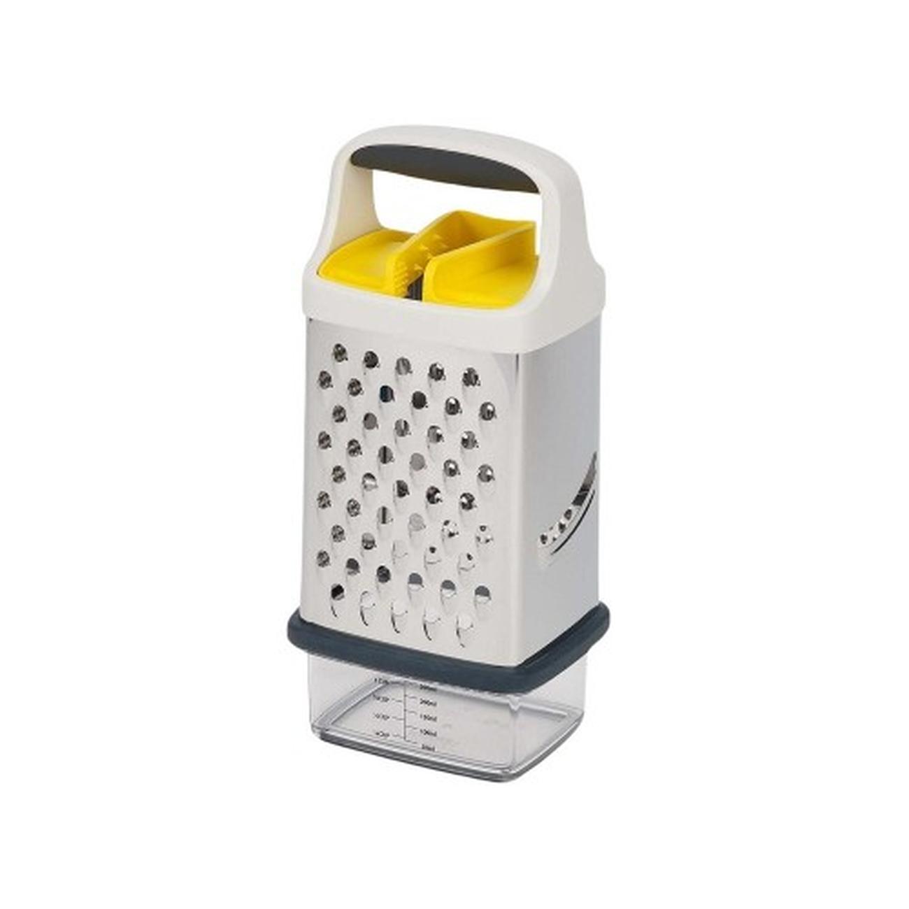 jj-elevate-multi-grip-box-grater-yellow - Joseph Joseph Elevate Multi-Grip Box Grater with Precision Food-Grip