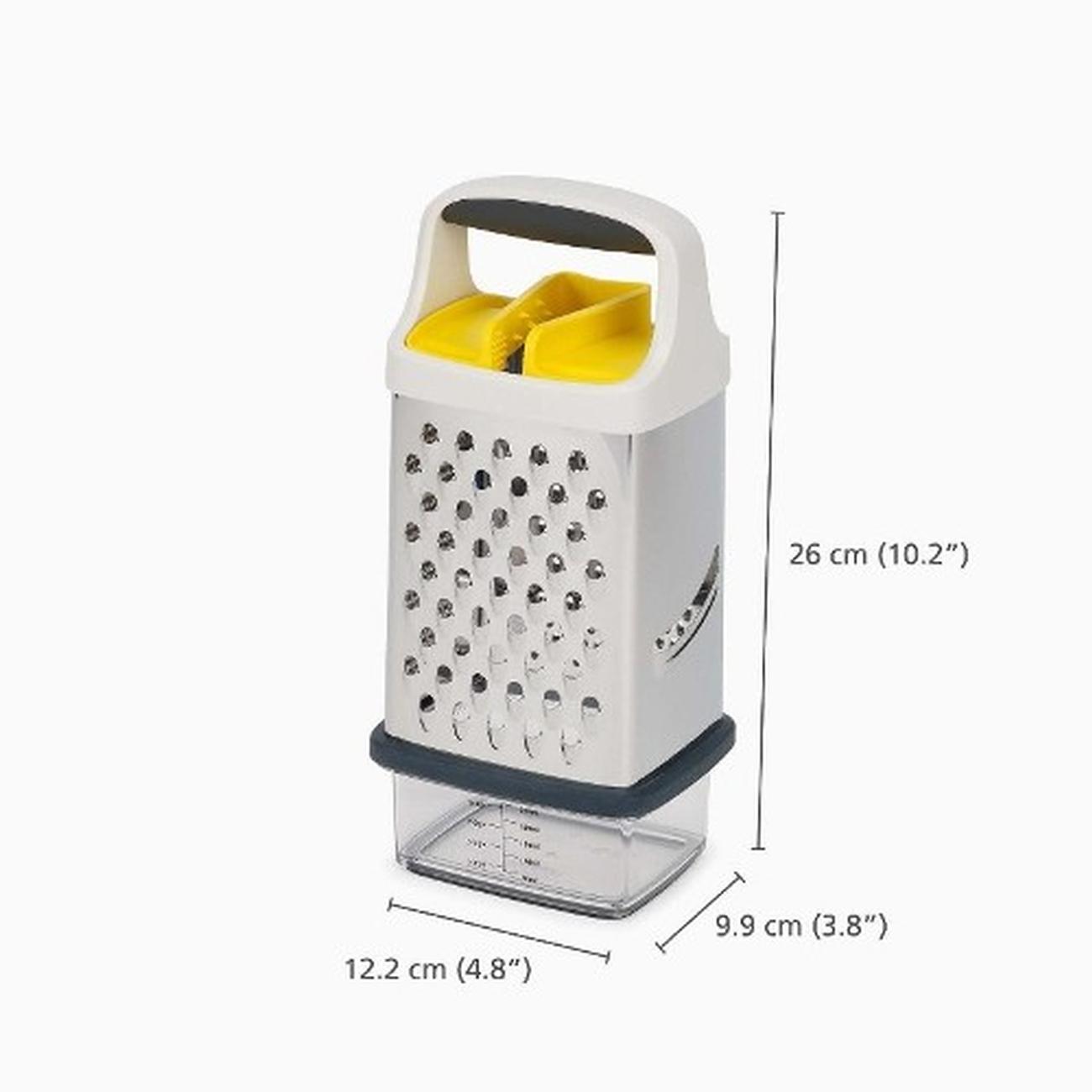 jj-elevate-multi-grip-box-grater-yellow - Joseph Joseph Elevate Multi-Grip Box Grater with Precision Food-Grip